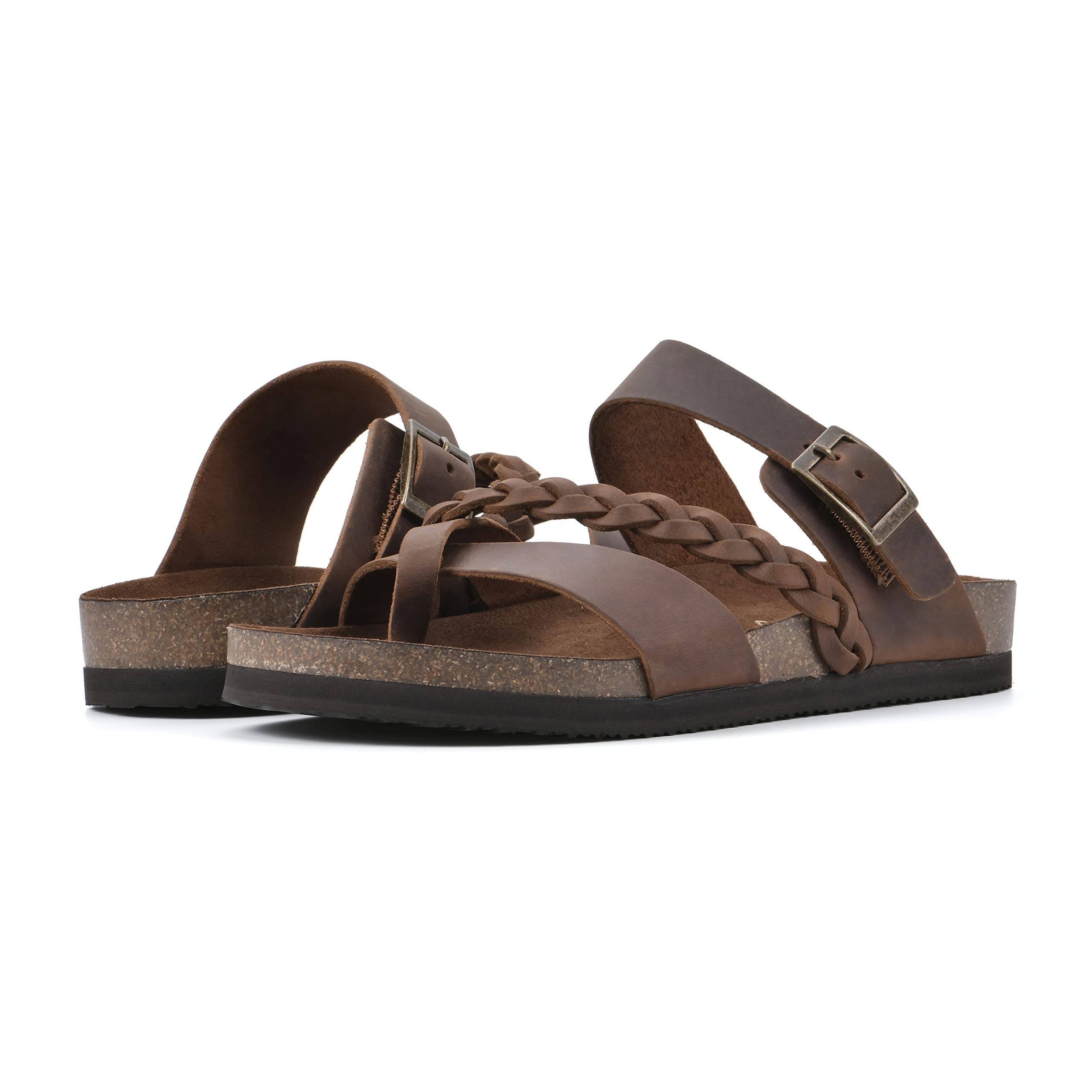 WHITE MOUNTAIN Women's Hazy Braided Signature Comfort-Molded Footbed Sandal