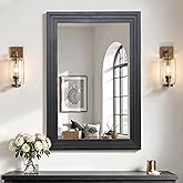Wood Framed Mirrors for Wall, Black Bathroom Vanity Mirror for Over Sink 24 x 36, Vintage Wall Mirror for Bathroom Sink Hallw