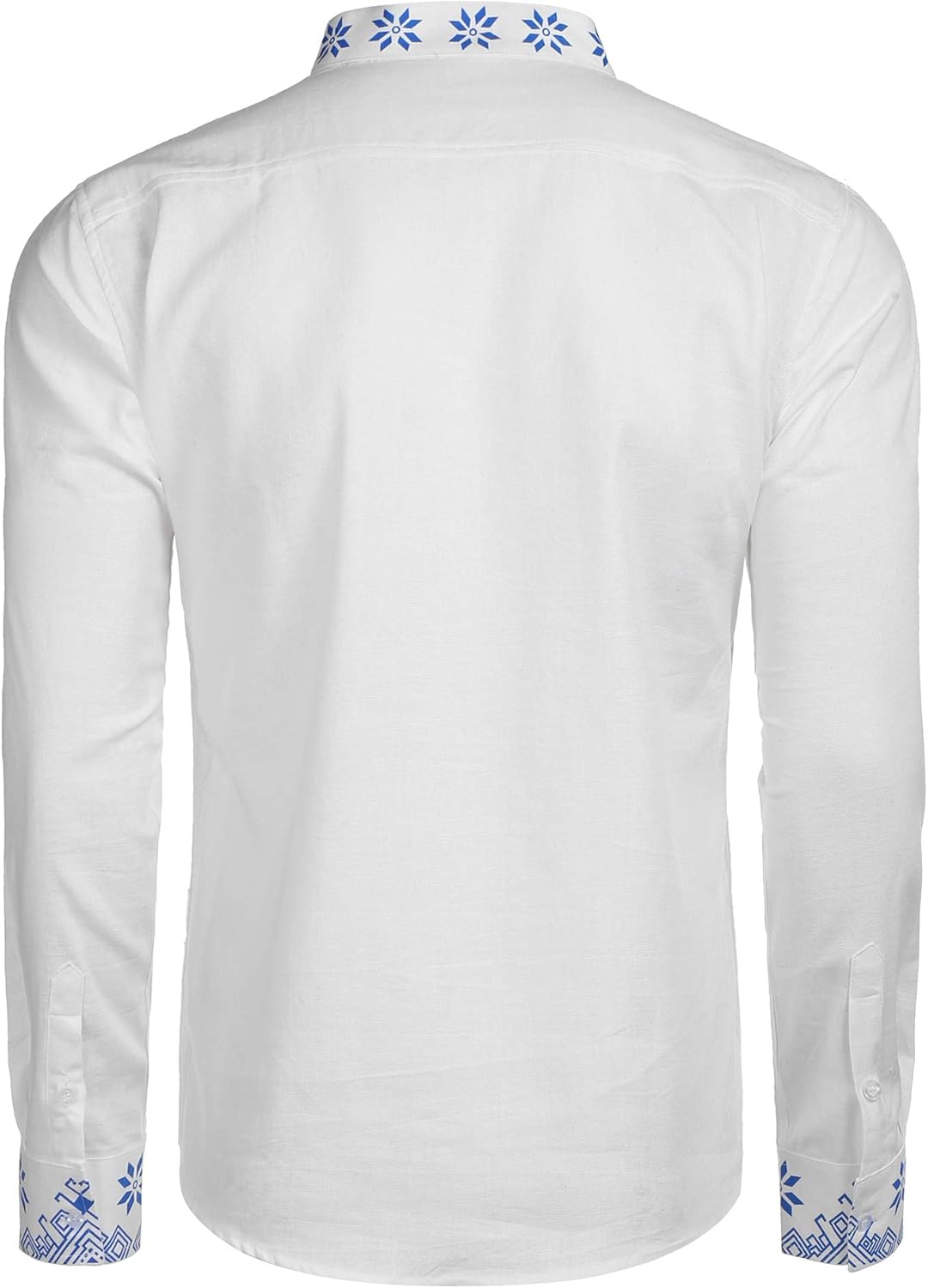 COOFANDY Men's Slim Fit Hippie Shirt Long Sleeve Floral Print Casual Zip Up Cotton Beach Party Henley T Shirt: Clothing