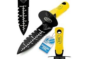 CKG Metal Detector Shovel, Heavy Duty Double Serrated Edge Digger - Metal Detecting Digging Tool with Sheath - Digging Knife for Gardening Trowel Hunting Camping, Weeding, Planting & Treasure Hunting