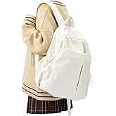 WEPOET Basic Backpack For High School Women Men,Lightweight Casual Daypack College Backpack,Simple Bookbag For Teens Boys Girls,Waterproof School Bag(Beige)