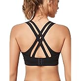 Yvette Women High Impact Sports Bras Criss Cross Back Sexy Running Bra for Plus Size