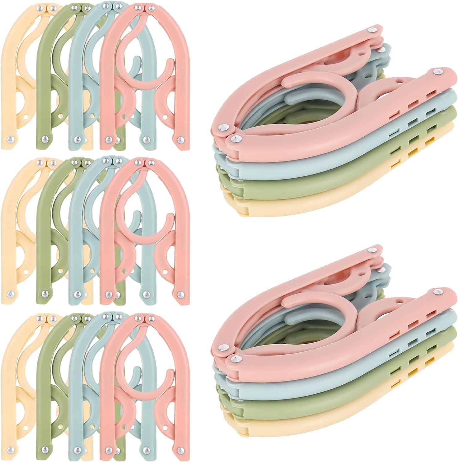 DMJJSD® 20 PCS Travel Hangers Folding Clothes Hangers Portable Plastic Clothes Coats Hangers Non-SlipTravel Hanger Portable Folding Foldable Space Saving Coat Hanger for Home,Hotel,Travel,Camping