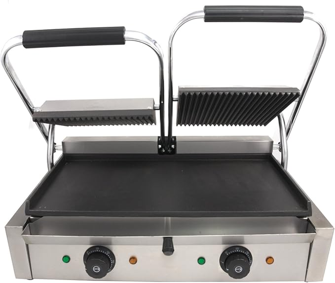 ChefHub Commercial Use Double Panini Grill Press Machine Electric