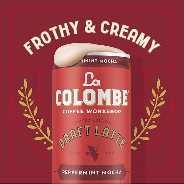 LA COLOMBE PEPPERMINT MOCHA DRAFT LATTE – 9 FLUID OUNCE, 4 COUNT – COLD-PRESSED ESPRESSO AND FROTHED MILK + PEPPERMINT AND DARK CHOCOLATE – MADE WITH REAL INGREDIENTS – GRAB AND GO COFFEE
