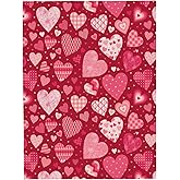 Valentines Heart Blanket Soft Flannel Lightweight Valentine Pink Love Hearts Throw Blanket Cozy Warm Blankets All Seasons Living Room Decor for Kids Adults Use On Sofa Couch Bed Office 40x50 inch