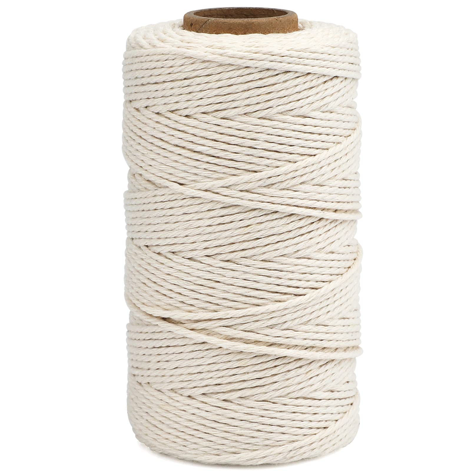 100M Beige String Twine, 2MM Craft Cotton Thread Durable Twine Perfect for Baking Butchers DIY Crafts and Handmade Arts
