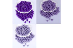 45pcs 15mm Round Silicone Focal Beads Rubber Round Spacer Beads for Bracelets Pens Crafts Keychain Jewelry Making, Purple, Ho