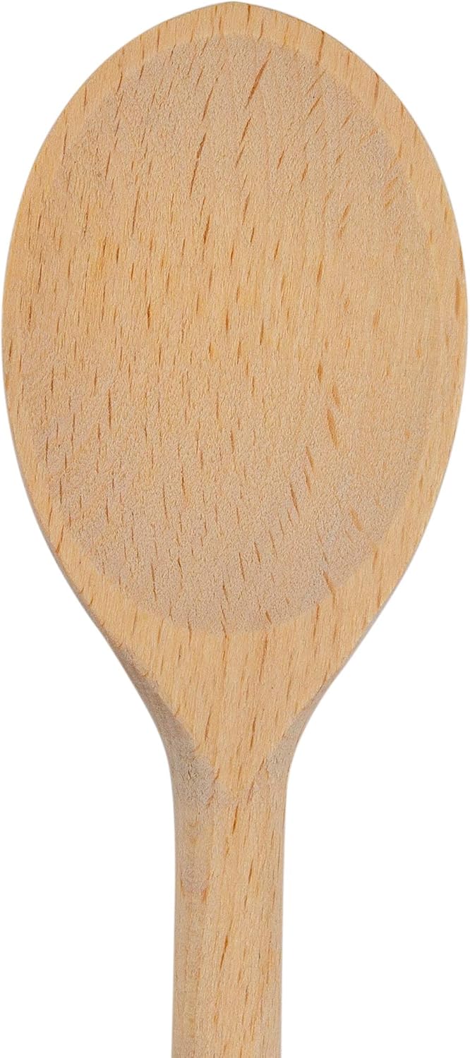 BICB 12-Inch Long Handle Wooden Cooking Mixing Oval Spoons, Beechwood (Set of 6): Home & Kitchen