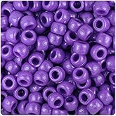 BeadTin Dark Lilac Opaque 9mm Barrel Pony Beads (500pcs)