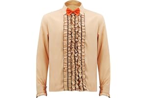 JQAKFIY Harry and Lloyd Dumb Ruffled Tuxedo Shirts Dumber 90s Prom Retro Shirts with BowTie Halloween Cosplay for Men