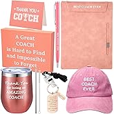 Skylety 9 Pcs Christmas Coach Gifts for Men Women, Best Coach Ever, Cheer Coaches Gifts Christmas Appreciation Gift Set for Baseball, Football, Soccer, Basketball, Swim(Pink)