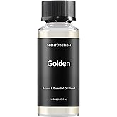 Golden Diffuser Fragrance Oil, Opulent Resort-Style Aroma, Essential Oils Blend for Home, Ultrasonic & Waterless Diffusers | Bergamot, Jasmine & Lemongrass | 4.05 fl oz, 120 mL