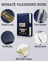 WEMATE Password Book with Lock and Alphabetical Tabs 600+ Entries view 8