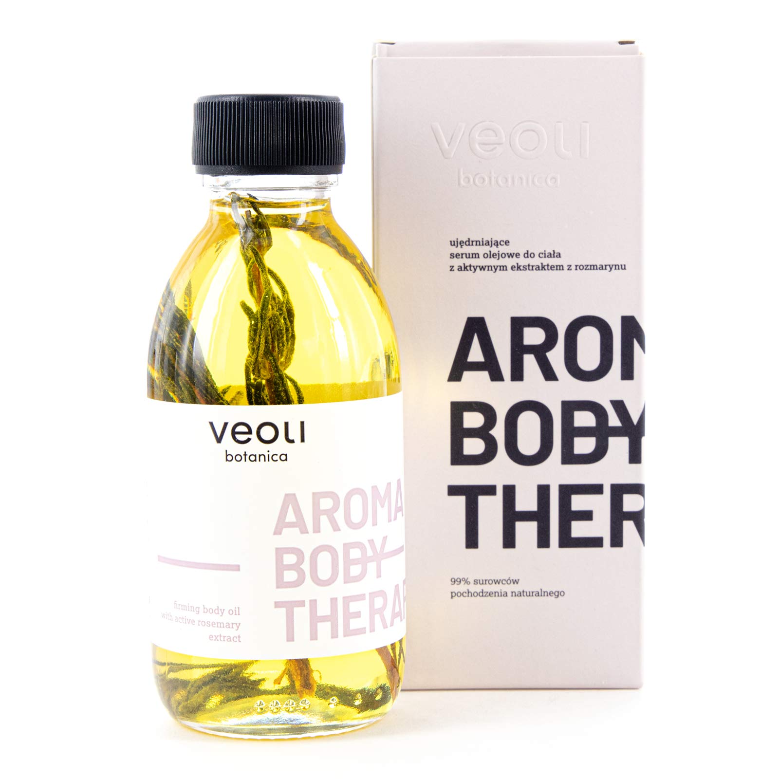 veoli Aroma Body Therapy Firming Body Oil Serum with Rosemary Extract, 8 Highly Concentrated Oils, Anti Cellulite Massage, 136 g