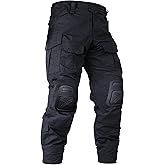 OCANXUE Tactical Pants for Men G3 Combat Pants with Knee Pads Waterproof Camo Cargo Pants for Airsoft Paintball No Belt