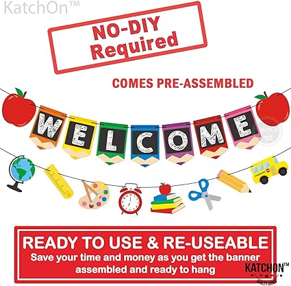Amazon Com Welcome Banner And School Props Banner Pack Of 2