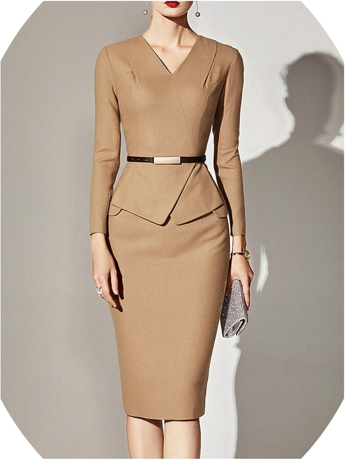 khaki cocktail dress