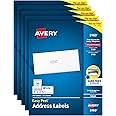Avery Address Labels with Sure Feed for Inkjet Printers, 1 x 2-5/8, 3,750 Labels, Permanent Adhesive (5 Packs 8160)