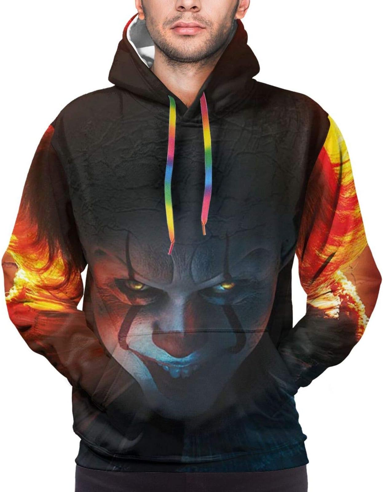 Unisex Hoodies 3D Digital Print Horror Movie Clown Sweatshirt Pullover Top