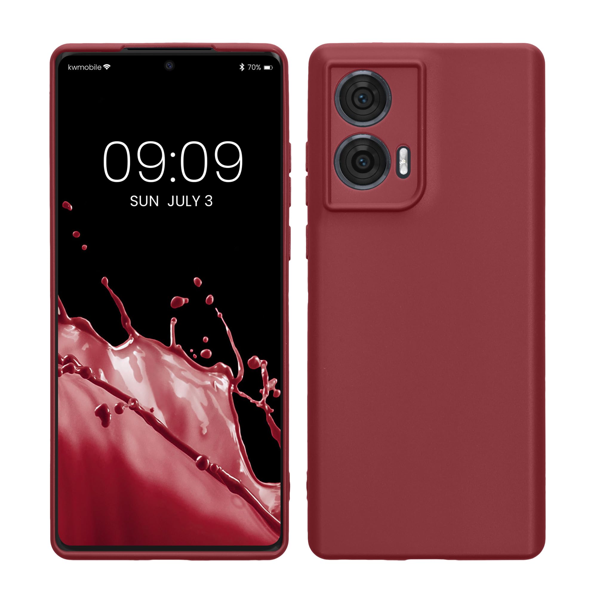 kwmobile Case for Motorola Edge 50 Fusion Case - Protective Slim TPU Phone Cover - Soft Matte Finish - Bordeaux Violet