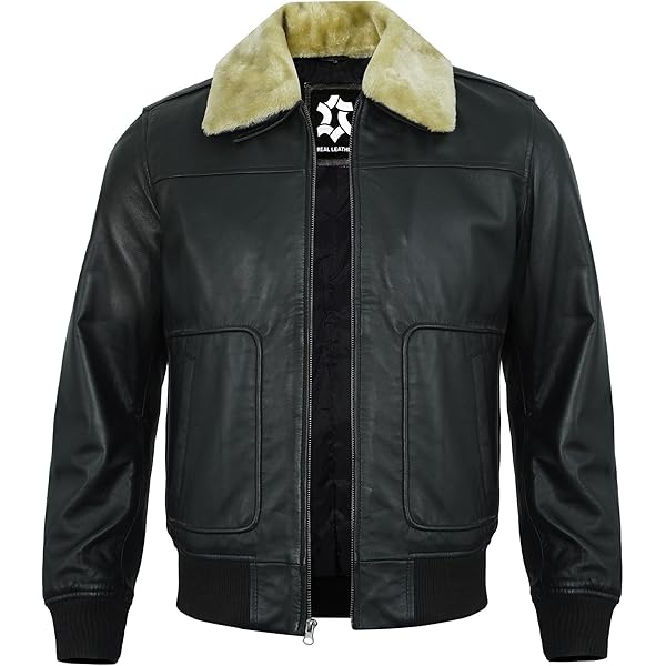 MA-1 Leather Bomber Jacket Men - Lambskin Leather Flight Jacket