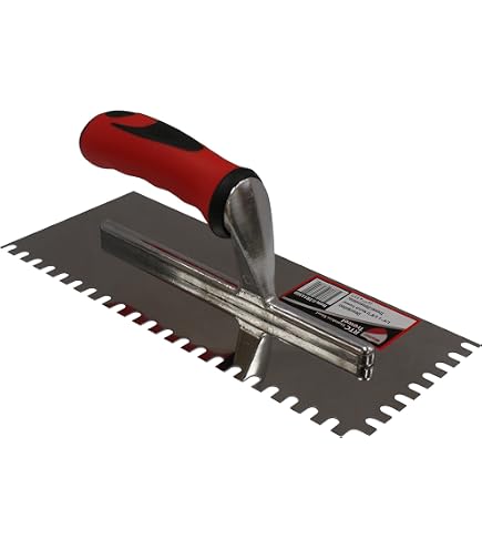 Goldblatt Pro Stainless Steel Square-Notch Trowel - 1/4" X 1/4" X 1/4" Notches, 11" Blade