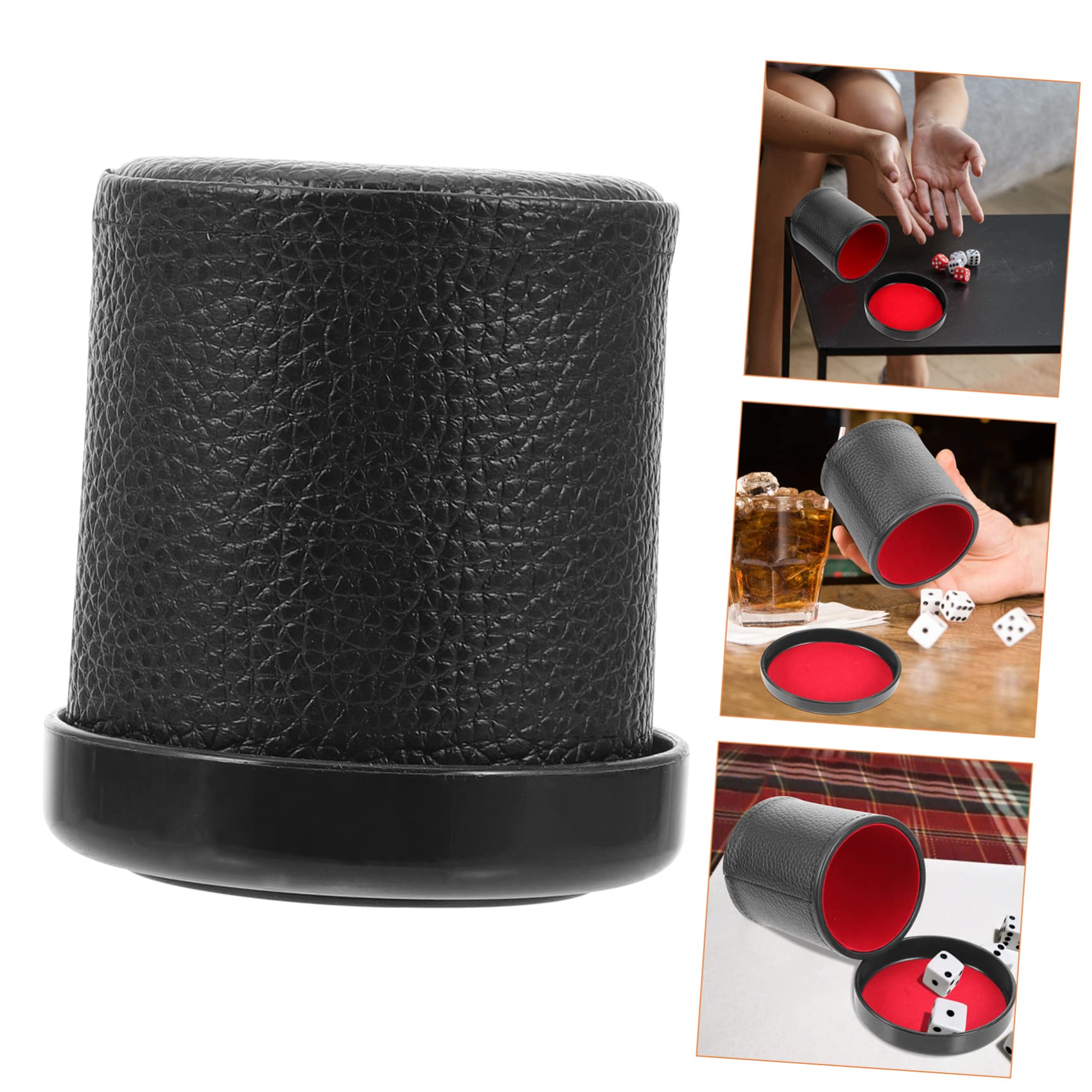 KONTONTY Leiser Würfelbecher Aus Leder Mit Filz Innenfutter Kompakter Würfelhalter Für Party Bar Und Würfelspiel Zubehör 4