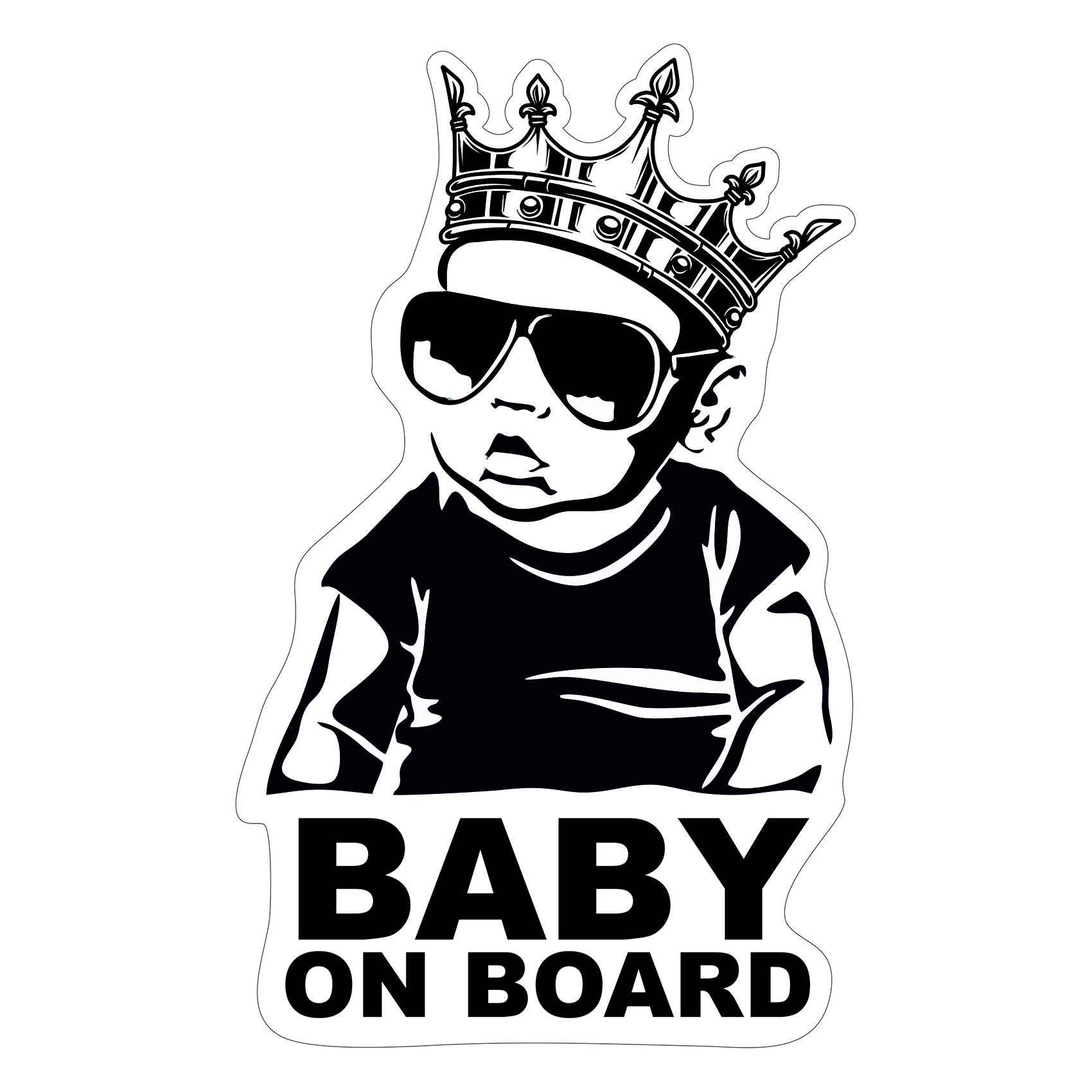 Finest Folia Baby on Board Car Sticker 12x7 cm, Krone