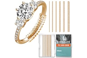 Ring Size Adjuster for Loose Rings，Kueroami Ring Adjuster Guards, 6 Sizes Tightener Resizer Fitter Rings Width 1-8 MM, Reduces Spacers Size by 0.5-1.5 (Gold)
