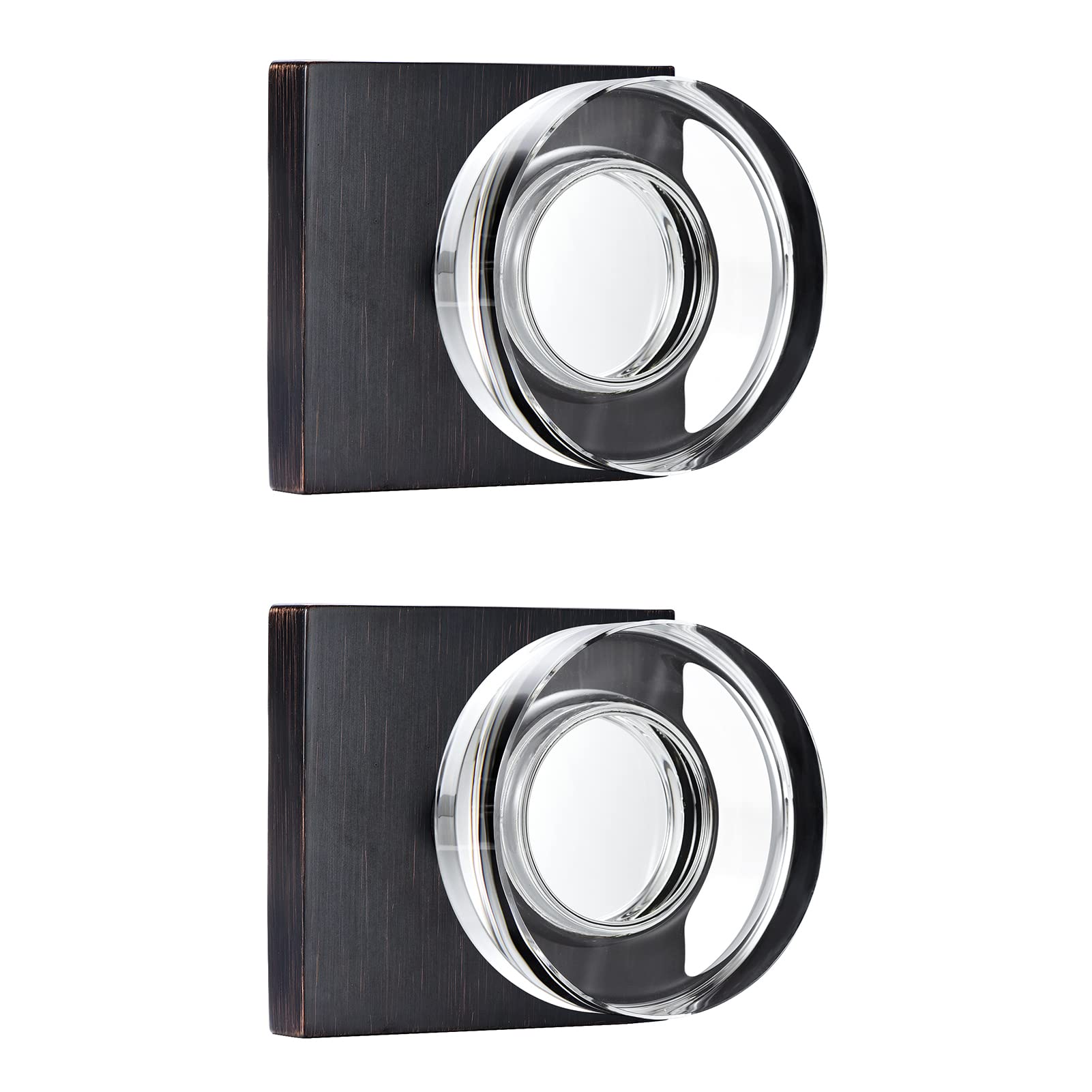 Photo 1 of coolnews 2 Pack Crystal Glass Dummy Door Knobs, Single Side Half-Dummy Door Knob Set, Oil Rubbed Bronze