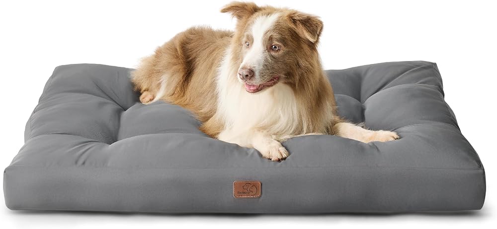 Bedsure Washable Dog Bed Extra Large 111x89x9cm Grey Oxford Fabric