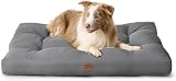 Bedsure Washable Dog Bed Extra Large 111x89x9cm Grey Oxford Fabric