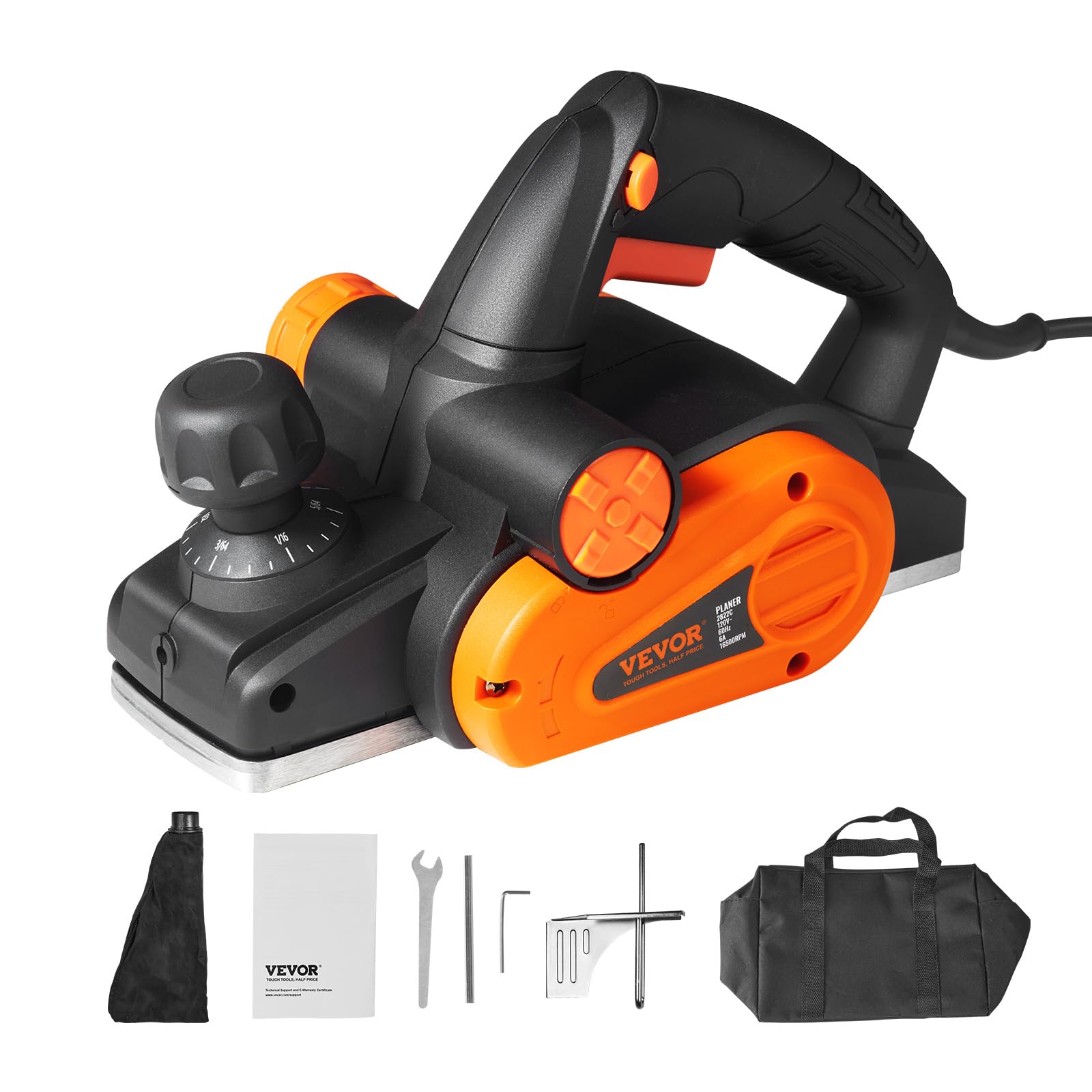 Photo 1 of ** MISSING CARRY BAG ** MVEVOR Electric Hand Planer, 3-1/4" Width Corded, 16500 RPM High-Speed Powerful Handheld for Woodworking, Wood Chamfer DIY, Smooth Finish Carpentry Tool, FCC-SDoC