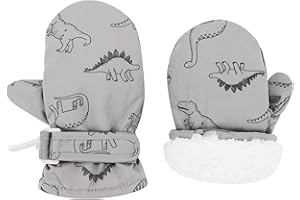 Slivery Color Toddler Gloves Kids Mittens Winter Warm Lined Fleece Gloves Waterproof Snow Baby Mitten for Boys Girls