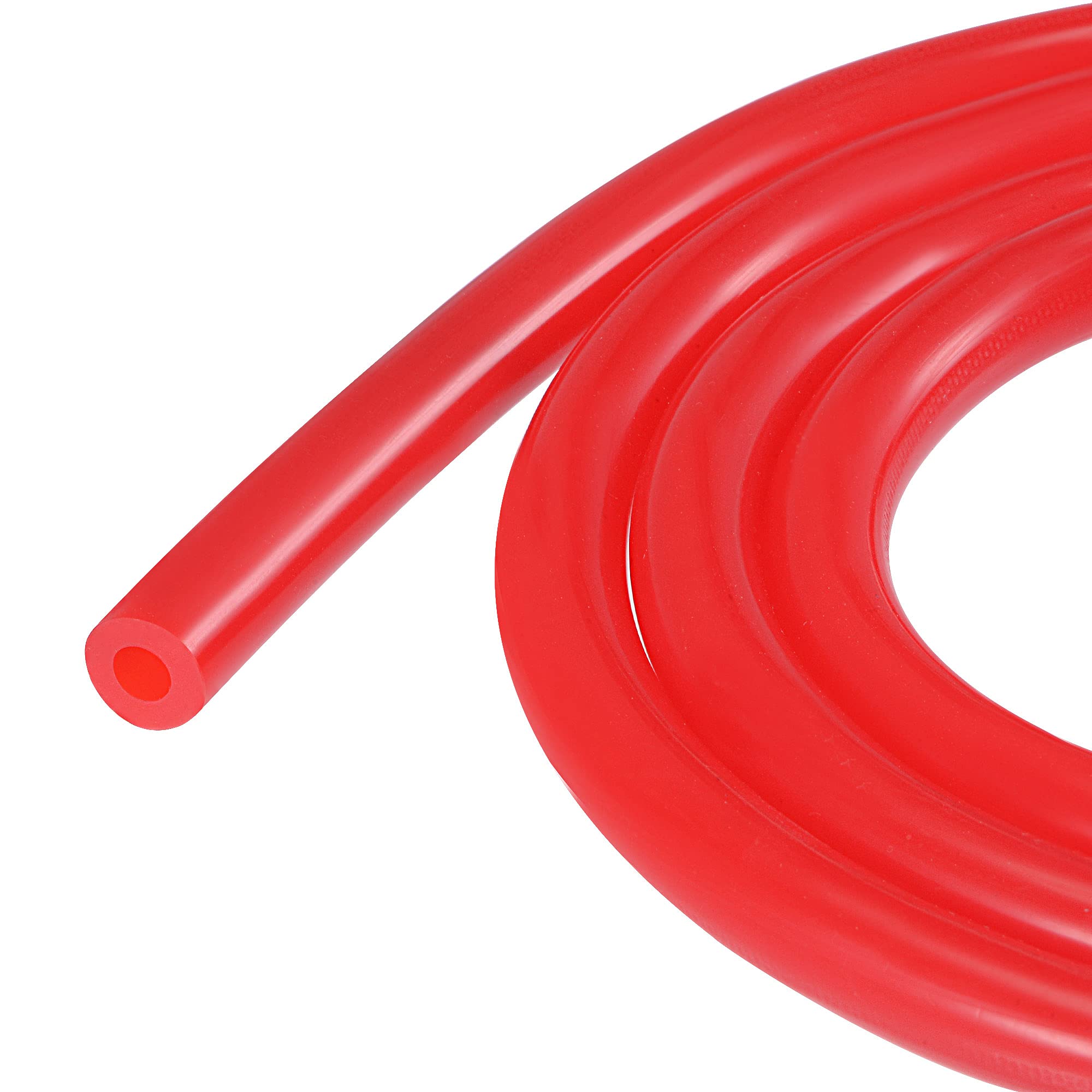 sourcing map Vacuum Silicone Tubing 6mm(1/4") ID 12mm OD 3mm Wall Thick Tube Hose for Engine 2m Red