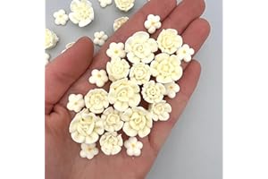 30 Ivory Icing Flowers by Simply Sucré | Small White Flowers | Ivory Edible Roses | Wedding Favors | Simply Sucre (30 Count)