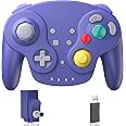 2.4 GHz Wireless GameCube Controller Switch Online Controller, USB Receiver & NGC Receiver, Compatible with Windows PC iOS Mac Raspberry Pi, GameCube/Switch - (Rechargeable) (Plug and Play) Indigo