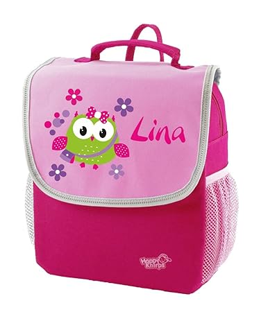 Mein Zwergenland Kindergartenrucksack Happy Knirps Next mit Name Eule, 6L, Pink