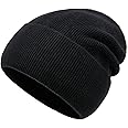 Lallier 100% Merino Wool Beanie with Fleece Lining for Men and Women, Pure Wool Ribbed Knit Warm Winter Hat with Gift Box