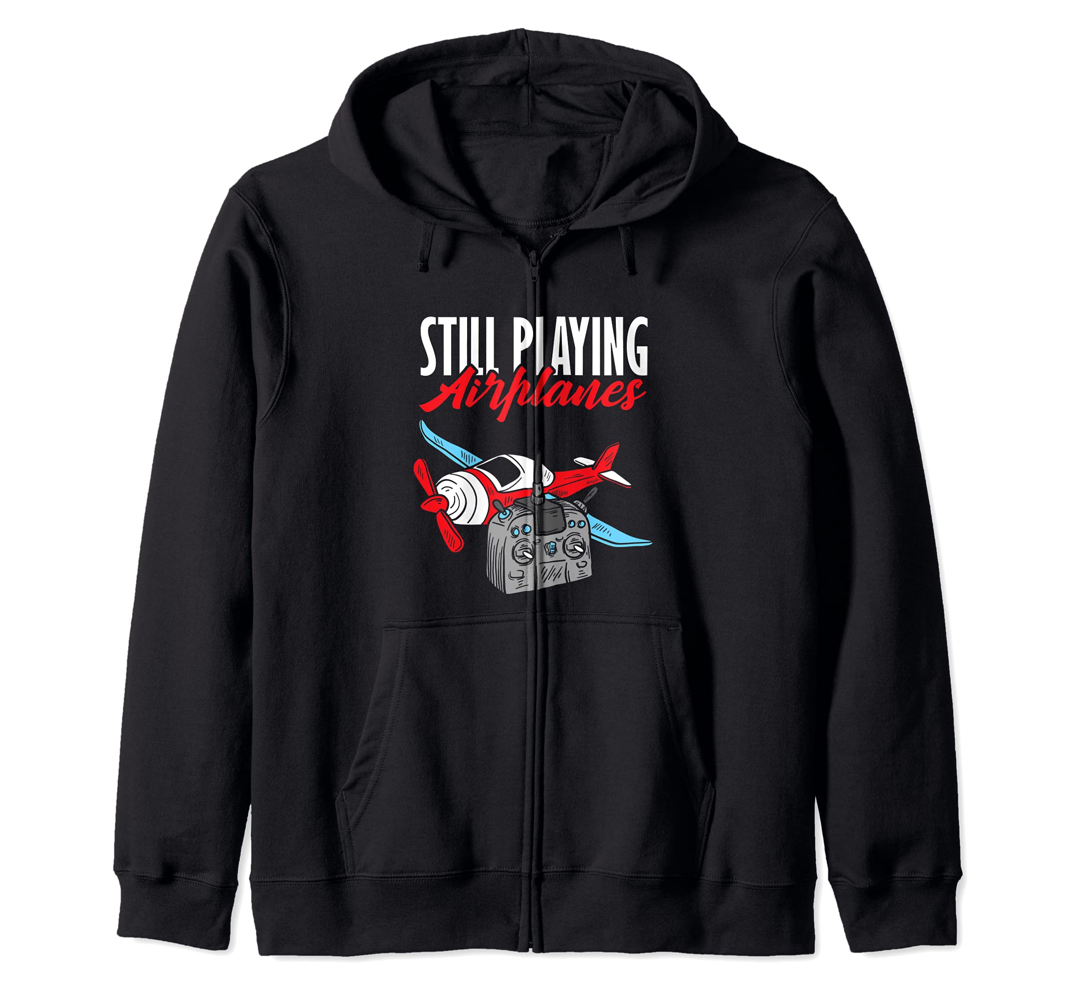 RC Airplane Funny Vintage Hobby Pilot Flying Airline Zip Hoodie