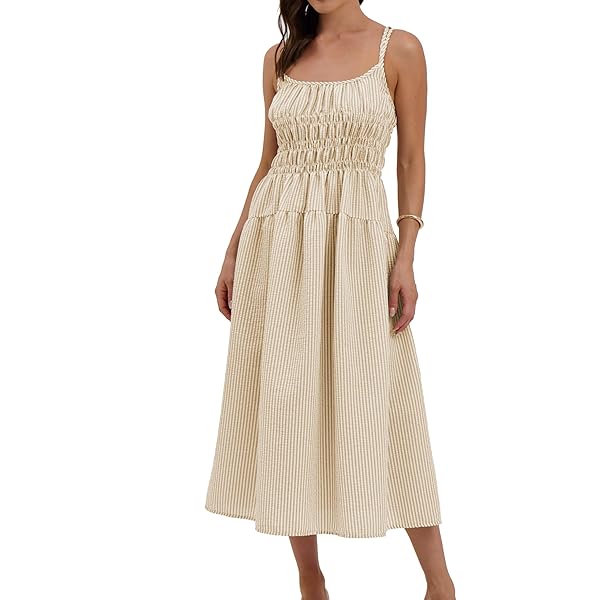 knee length dresses for ladies Rhythm Classic Shirred Midi Dress main image 0