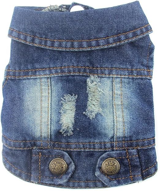 DOGGYZSTYLE Pet Vests Dog Denim Jacket Hoodies Puppy