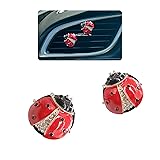 ORIESSE Ladybug Car Decor,2pcs Bling Lady Bug Air