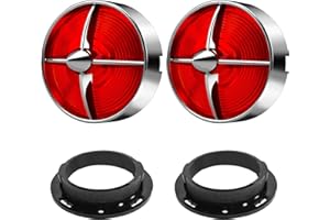 BOSYCY Motorcycle Turn Signal 3 1/4" Lens Covers 2 Pack, Retro Red Light Lense Rear Brake Taillight Lense Lamp Caps Universal for Harley Road King Electra Street Glide Heritage Softail Accessories