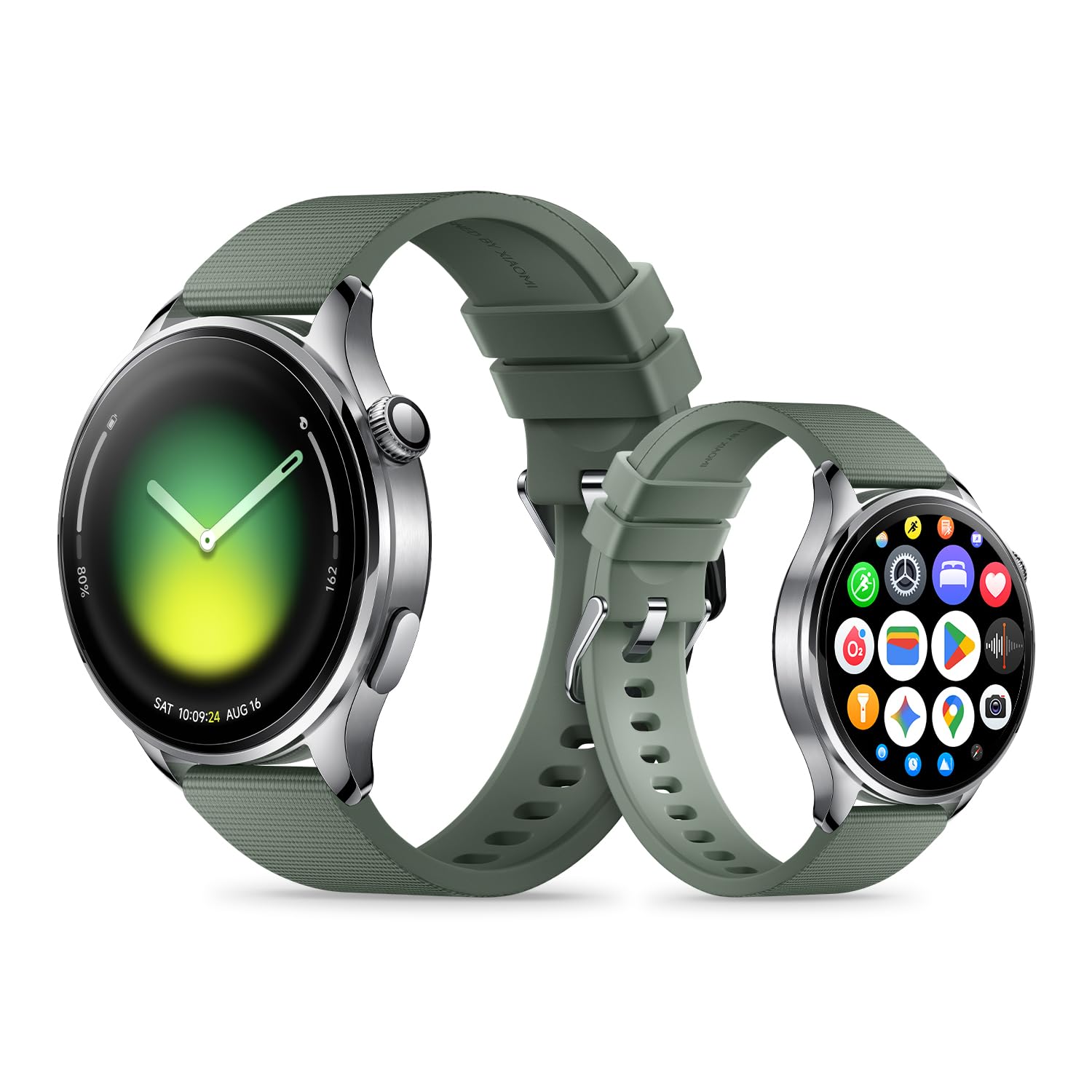 XIAOMI Watch 5 Smartwatch, Google Wear OS, NFC-Zahlung, KI mit Gemini, 1,54” Display, 47mm, bis zu 6 Tagen Akkulaufzeit, GPS-Fitness-Tracking, Gestensteuerung, Saphirglas und Bluetooth, Grün