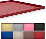 Hubulk Dog Feeding Mat 100% Silicone 19x12 Red, Waterproof, Non-slip