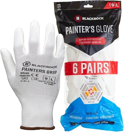 Blackrock Pack of 6 Lightweight PU Grip Safety Work Gloves Large