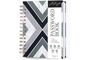 PLANBERRY Password Book Premium – Alphabetized Internet Address Organizer with A-Z Tabs – Website & Computer Password Keeper with Alphabetical Tabs – 6.2x7.7″, Hardcover (Emerald)