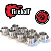 Fireball Dragon Aluminum Self Centering Bearing Spacers - 8 Pack for Inline Skates, Roller Skates, Skateboards, Longboards - Easy Install Set